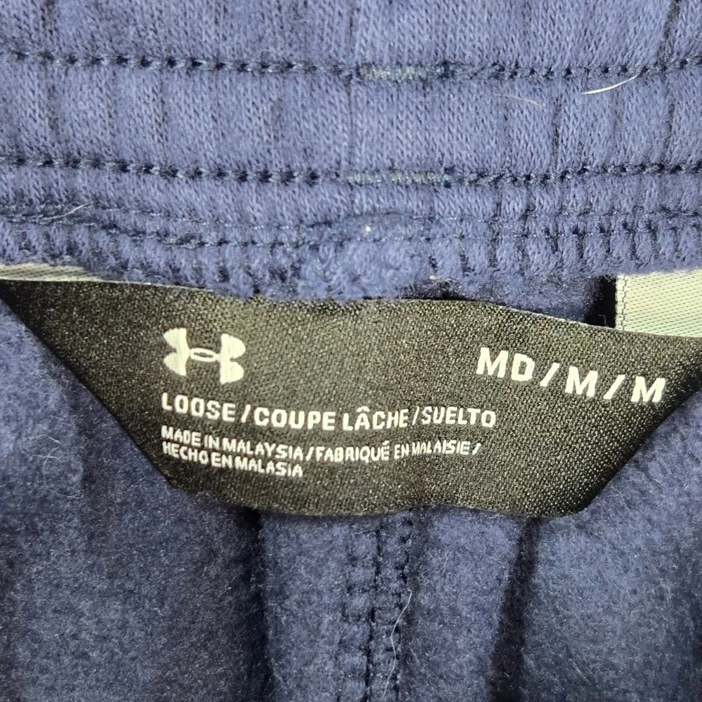 Under Armour Mens Medium Blue Loose Fit Rival Fleece Sweatpants 1300124